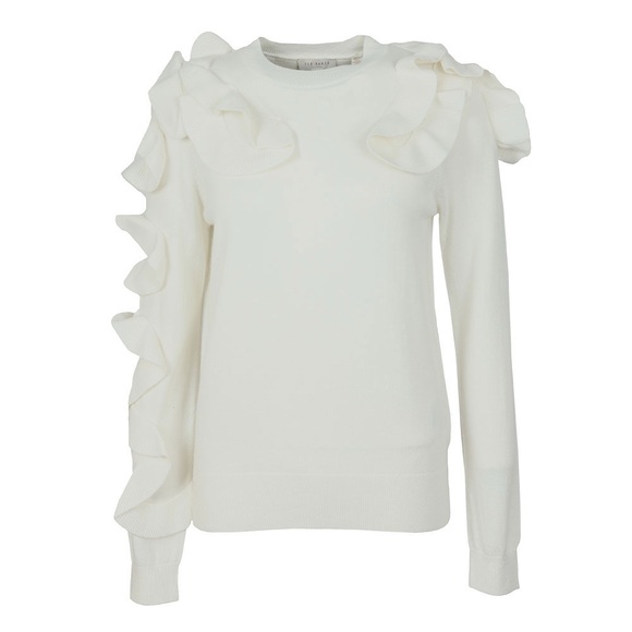 Ted Baker 🎀 | Pallege Frill Sleeve and Shoulder Jumper - Ivory - Picture 2 of 12